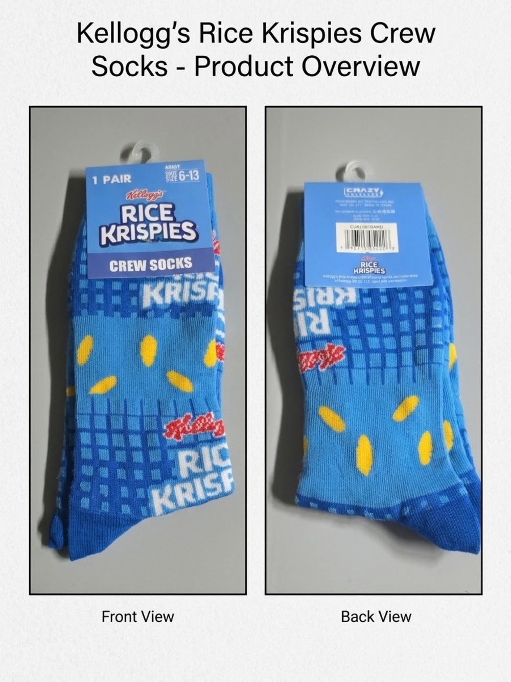 Rice Krispies Blue Crew Socks